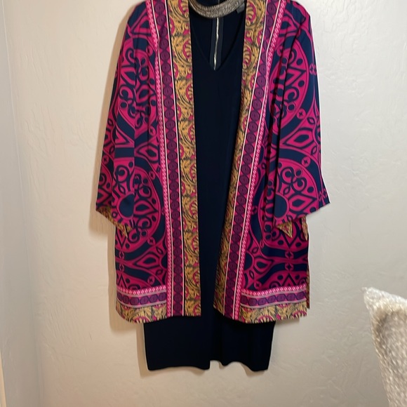 CHICOS Kimono jacket 4 piece Travelers set two dresses and pants Size 2 Large - Picture 3 of 16